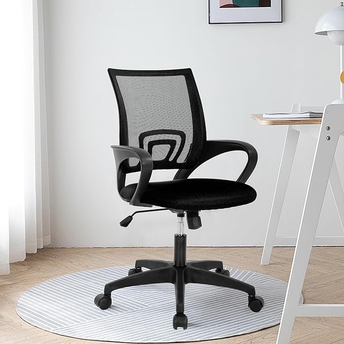 Modern Mesh Office Chair with Arm, Ergonomic Desk Chair, Black