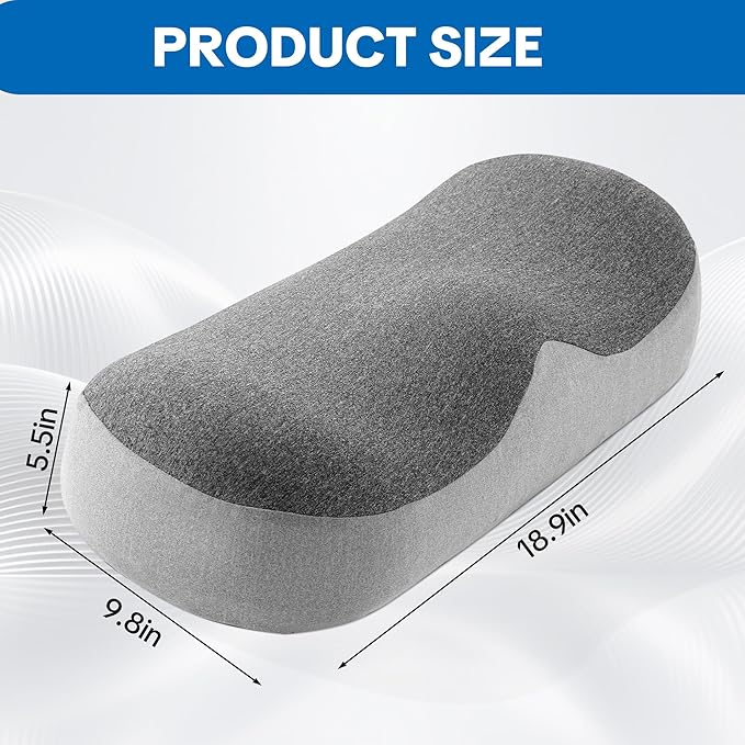 ROYALAY Ergonomic Recliner Leg Rest Cushion with 2 Adjustable Straps, Half-Covered Foot Pillow for Recliner, Memory Foam High Chair Foot Rest for Office