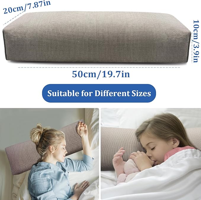 Adjustable Buckwheat Hull Pillow for Neck Pain Relief (21x8x4) Natural Cooling Cervical Support Camping Pillow for Side & Back Sleepers with Night Sweats (Coffee)