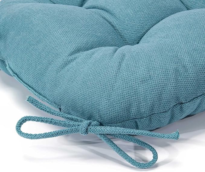 Chair Cushion, Chair Cushions for Dining Chairs, Chair Pads and Mat with Ties for Indoor Kitchen Seat and Desk (Teal, 6 Count - 17 x 16 in)