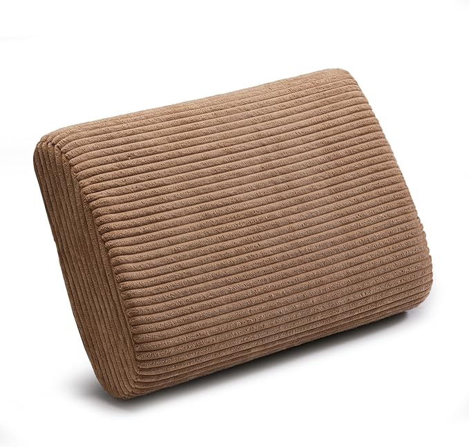 Large Lumbar Cushion Lumbar Support Pillow, Ergonomic Lumbar Pillow with Machine Washable, Help Relieve Pain of Back, Lumbar, Tailbone and Sciatic Nerve Support. (Light Brown)