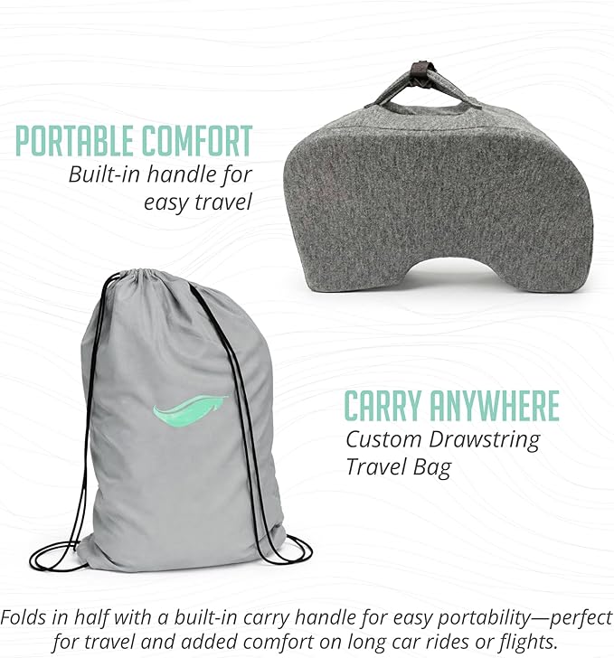 Cushy Tushy Tailbone Pain Relief Cushion - Premium Foldable Travel Tailbone Seat Cushion - for Relief of Lower Back, Sciatic, Butt and Tailbone Pain - Perfect for Home, Office & Driving