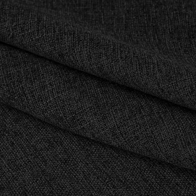 OVOV 14x14 Chair Cushions for Metal Dining Chairs Set of 4 Non Slip Thick Textured Chair Pads for Dining Chairs with Ties and Removable Cover (4, Black)