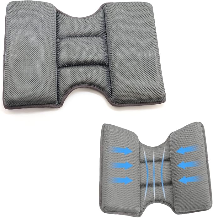Lumbar Support Pillow for Car, Ergonomic Design with 5 Sections Ideal for Long Driving, Breathable 3D Mesh Cover and Elastic Strap