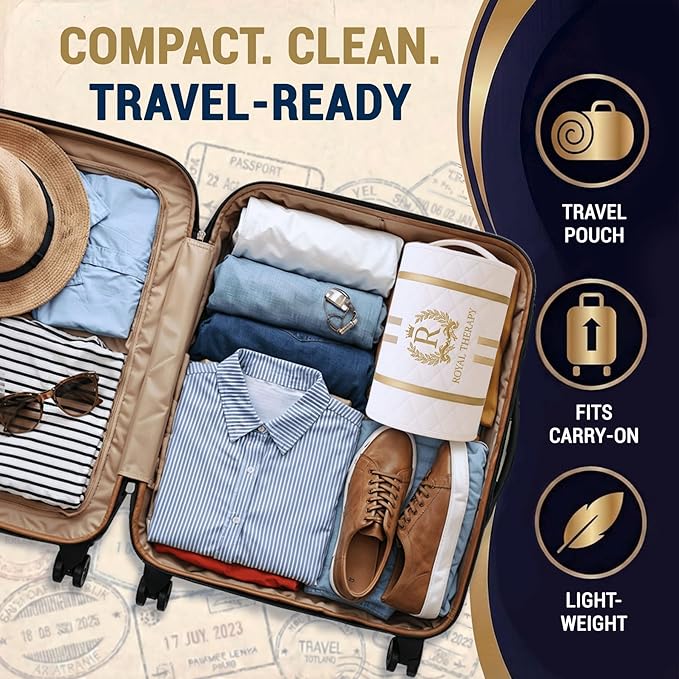 Royal Therapy 2-Pack Travel Memory Foam Pillow, Camping, Cervical for Pain, Contour, Pillow for Neck and Shoulder, Neck