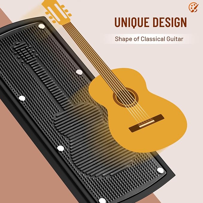 CAHAYA Guitar Foot Stool: 6 Position Height Guitar Foot Rest Folding Extra Stable Foot Rest Stool with Rubber Feet and Non-Slip Rubber Pad for Classical Guitar Player CY0337