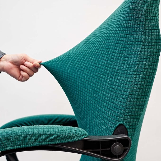 Melaluxe Office Chair Cover with Armrest Covers， Universal Stretch Desk Chair Cover, Computer Chair Slipcovers (Size: L) - Teal Blue