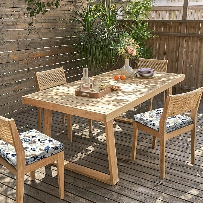 LVTXIII Outdoor Chair Cushions, Fade-Resistant Patio Furniture Cushions Outdoor Chair Pads with Ties for Dining Chairs and Garden Furniture Use, 18.5"x16"x2" 4 Pack, Breeze Leaves Beige