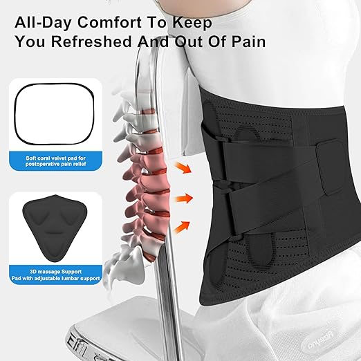 FJNATINH Back Brace for Lower Back Pain Relief for Women Adjustable Lumbar Support Belt Breathable 4D Mesh Fabric for Herniated Disc,Sciatica,Scoliosis Home Work Sports
