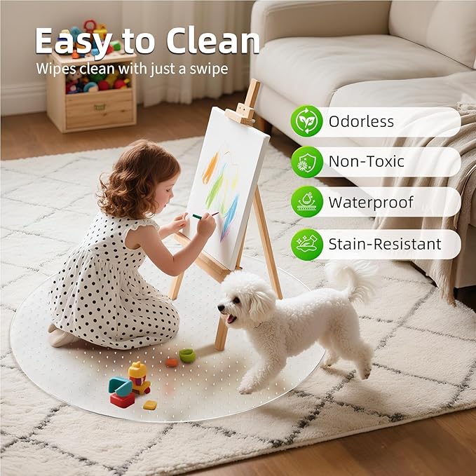 Office Chair Mat for Carpet: 36" x 36" Computer Desk Floor Mat - PVC Plastic Rug Carpet Protector Mats for Gaming Chair Under Desk Pad for Rolling Chair