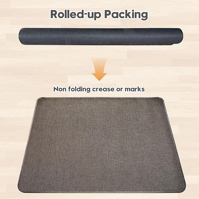 Sycoodeal Office Chair Mat for Hardwood & Tile Floor,Computer Gaming Chair Mat for Rolling Chairs Non-Curve, Anti-Slip, Heavy Duty Floor Protector for Home Office,Dark Coffee (36" x 55")