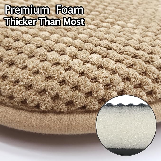 Khaki Foam Seat Cushions Kitchen Chairs Pads for Dining Chairs 2 Pack Non Slip Patio Seat Cushions Washable U Shaped Soft Thick Large Metal Wooden Chair Cushions,17" x 15"