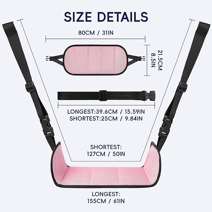 SPRING SEAON Wheelchair Foot Rest Hammock, Adjustable Leg Support Foot Sling with Soft Padded Base, Anti-Squeeze Footrest Replacement for Wheelchairs, Essential Wheelchair Accessories (Pink)