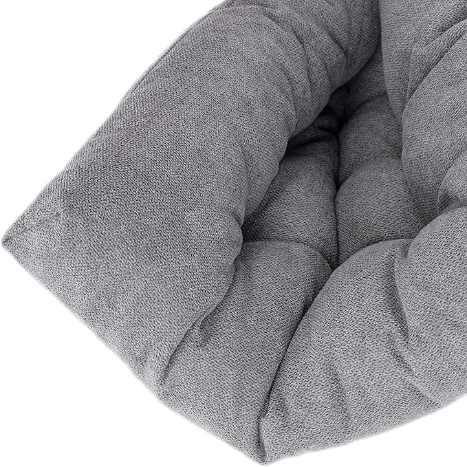 Chair Cushion, Chair Cushions for Dining Chairs, Chair Pads and Mat with Ties for Indoor Kitchen Seat and Desk (Light Grey, 6 Count - 17 x 16 in)
