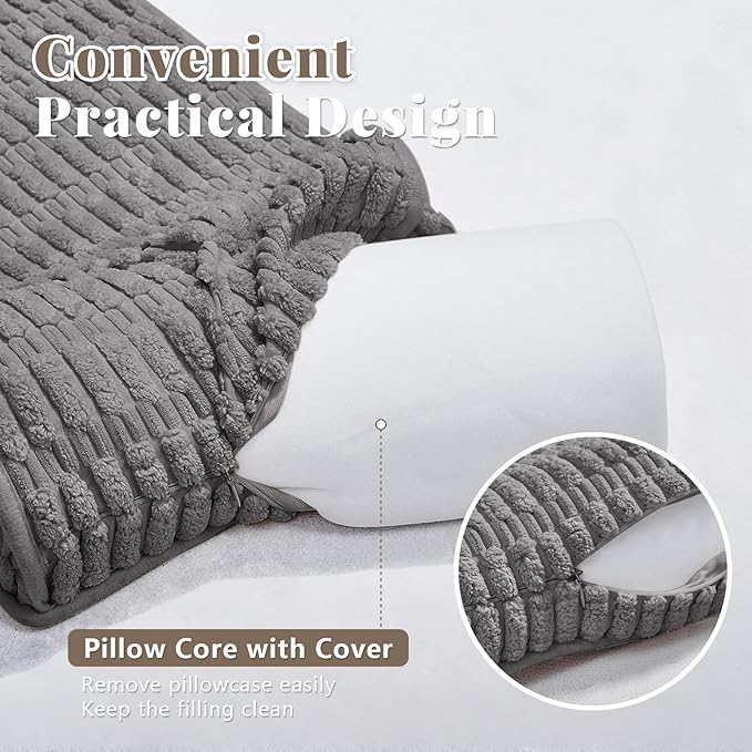 Headrest and Support Pillow,Recliner Pillow for Neck, Head, or Foot for Office or Massage Chairs, Neck Pain Relief and Cervical Support. Nonslip, Zipped Cover. (Gray, 5.5" Wx13 Lx3 H)