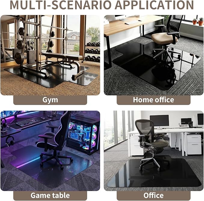 Office Chair Mat for Low Pile Carpeted Floors with Lip, 48" x 60" Plastic Floor mat for Desk Chair on Carpet,Easy Glide Carpet Protector Mat for Computer Chairs,Rolling Chairs,Home,Office (48*60 inch)