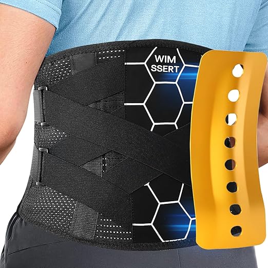 Back Brace - Heavy Duty Support with Spine-Shaped Metal Curved Panel & Lumbar Pad, Breathable Lumbar Support Belt for Lower Back Pain Relief, Herniated Disc, Sciatica, Arthritis, Men & Women (2XL/3XL)