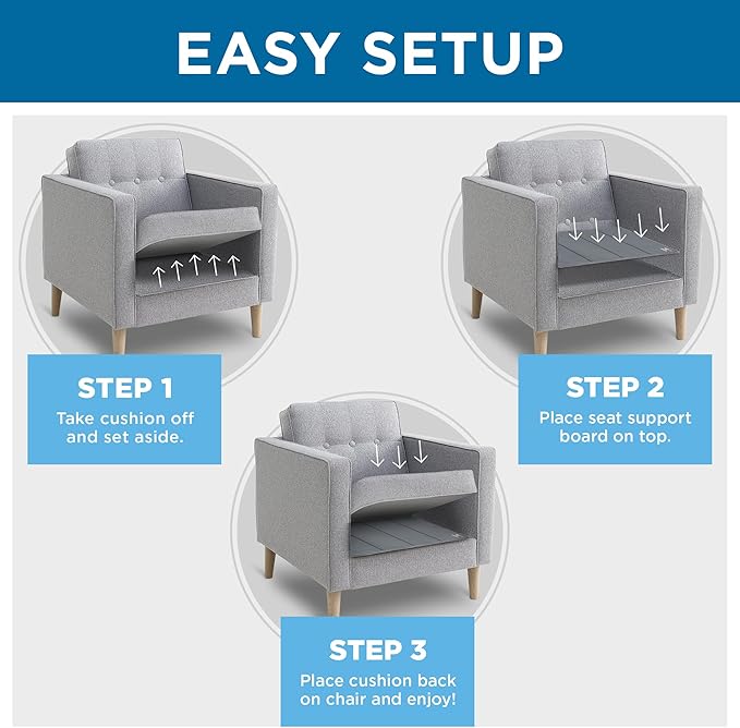 Heavy Duty Chair Cushion Support for Sagging Cushions (17x22) Reinforced Plywood Chair Seat Support for Sagging Seat, Under Foam Firming Boards for Recliner and Armchair Saver Stiffener Reinforcement