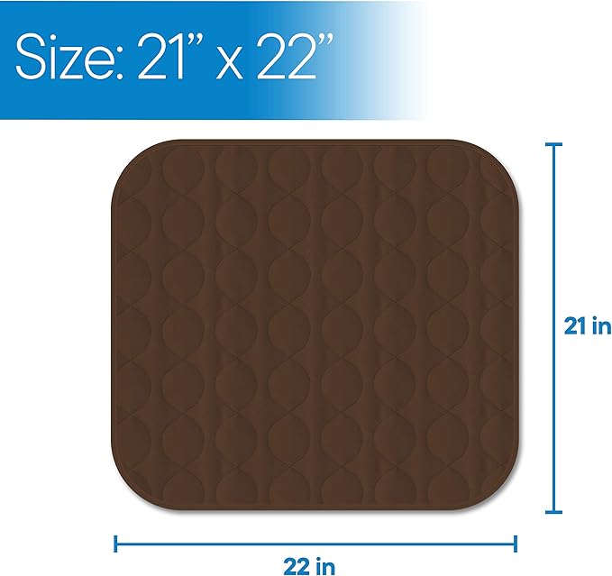RMS Washable & Reusable Incontinence Chair Pad, Seat Protector & Bed Pad (Brown)