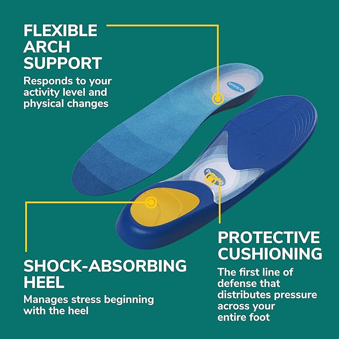 Dr. Scholl's Prevent Pain Protective Insoles,Protect Against Foot,Knee,Lower Back Pain,Promote Foot Health & Wellness,Trim to Fit Insert,Men Shoe Size 8-14,1 Pair,(Pack of 12)