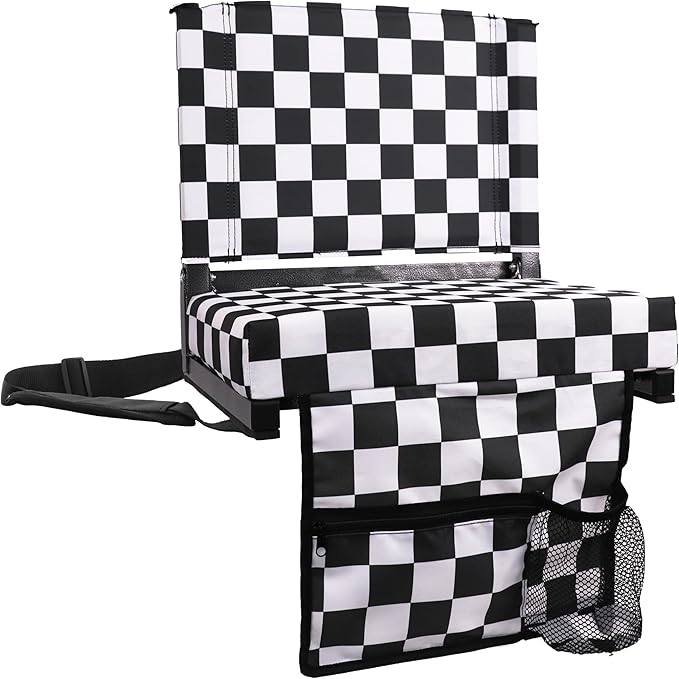 SPORT BEATS Stadium Seats with Back Support Bleacher Chairs with Back and Cushion Thick Padded Bleacher Seats Includes Shoulder Strap
