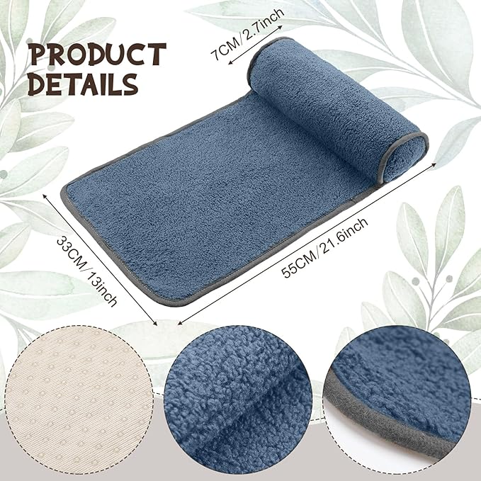 Weysat Neck Head Pillow for Recliner Chair Non Slip Fleece Adjustable Neck Roll Support Headrest Pillow for Travel Home Office Recliner Couch Sofa Armchair(Haze Blue)