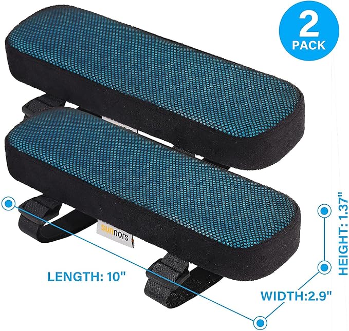 Chair Armrest Cushions Cooling Gel Office Chair Armrest Pads Comfy Gaming Chair Arm Rest Covers for Elbows and Forearms Pressure Relief(Set of 2)