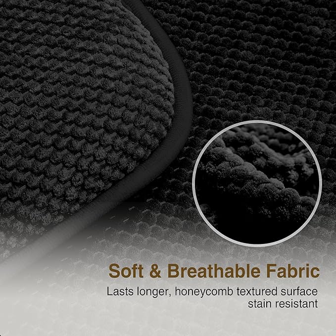 puredown® Chair Cushions for Dining Chairs, Set of 4 Memory Foam Seat Cushions with Ties & Non-Slip Backing, 16" x 16" x 1.5", Comfortable & Supportive Dining Chair Pads for Kitchen, Black