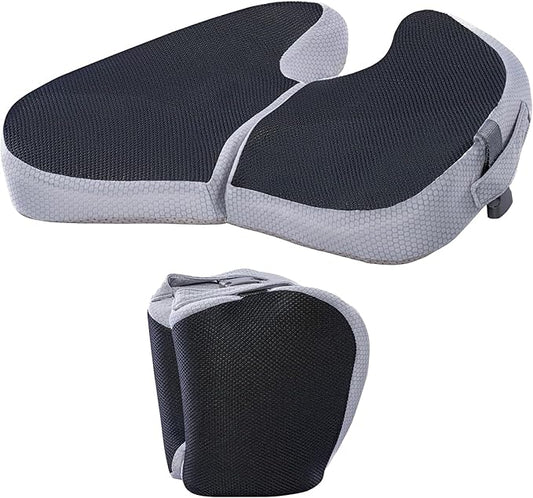 Travel Seat Cushion for Airplane, Foldable Hemorrhoid Pillows for Sitting, Airplane Seat Cushion for Long Flights, Stadium Pillow for Bleachers Long Sitting
