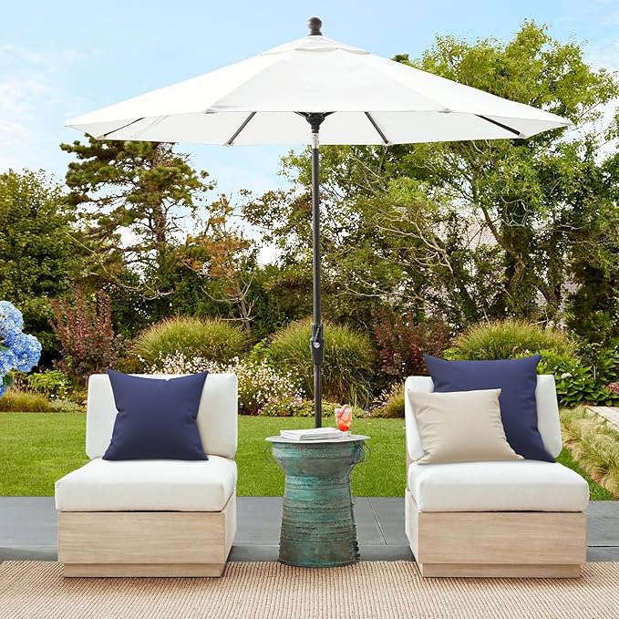 2 Pack Outdoor Decorative Pillow Covers Waterproof for Patio Garden Porch Poolside Sofa Chair Cushions, 18x18 Inch, Navy