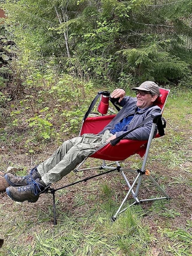 Universal Folding Camping Chair Foot Rest Ottoman Portable Recliner Lazy Retractable Footstool Leg Rest Chair for Hiking Fishing Beach (Gray)