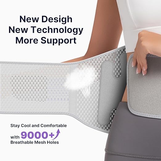 Fit Geno Back Brace for Women Lower Back Pain Relief: Adjustable Support with Ergonomic Lumbar Pad for Herniated Disc Sciatica and Lumbar Strain - Breathable Design (XS/S)