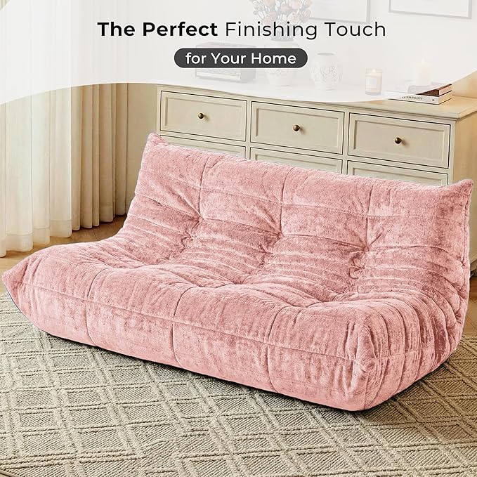 HABUTWAY Bean Bag Chair, Giant Bean Bag Chairs for Adults, 3 Seater Fireside Chair, Lazy Large Floor Bean Bag Sofa for Living Room, Bedroom, Dorm, Office (Pink)