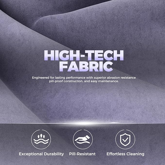 GTPLAYER Gaming Chair with Pocket Spring Cushion, High Back Ergonomic Computer Chair with Footrest for Adults Lumbar Support Swivel Game Chair for Office Gaming 350LBS, Fabric Macaron Purple