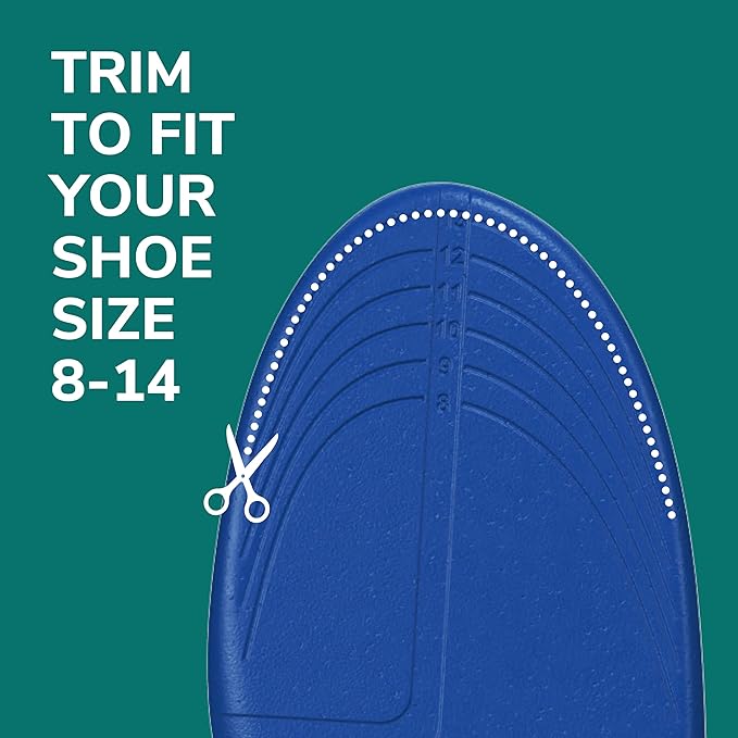 Dr. Scholl's Prevent Pain Protective Insoles,Protect Against Foot,Knee,Lower Back Pain,Promote Foot Health & Wellness,Trim to Fit Insert,Men Shoe Size 8-14,1 Pair,(Pack of 12)