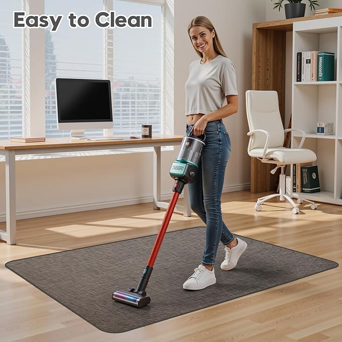 Sycoodeal Office Chair Mat for Hardwood & Tile Floor,Computer Gaming Chair Mat for Rolling Chairs Non-Curve, Anti-Slip, Heavy Duty Floor Protector for Home Office,Dark Coffee (40" x 48")