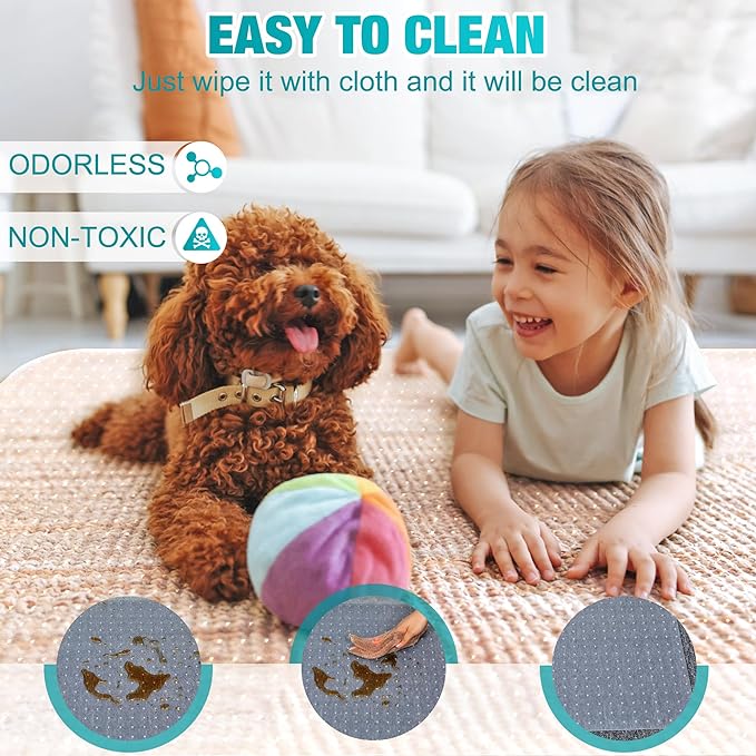2 Pack Office Chair Mat for Carpets, 48" x 60" Clear Chair Mat for Carpeted Floors, Heavy Duty Under Desk Protector Carpeted Floors Mats, Rolling Computer Floor Mats with Studs for Home and Office