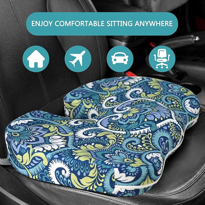 Pressure Relief Cushion, Memory Foam Seat Cushion for Tailbone Pain Relief Coccyx Cushion for Sciatica Pain Ergonomic Seat Cushion for Office Desk Chair, Flower5