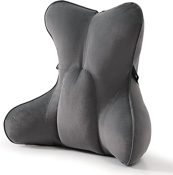 Lumbar Support Pillow for Office Chair, Back Cushion for Desk Chair, Lumbar Pillow for Sitting, Chair Back Support Cushion, Ergonomic Back Cushion, Steel Gray