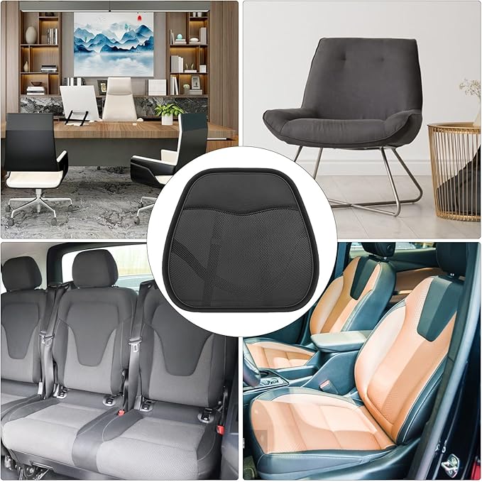 Erice Back Support Pillow, Breathable Ice Silk Lumbar Support Pillow, Back Pillow for Chair, Car Back Cushion for Driving, Lumbar Support for Car, Back Support for Chair (B), 46SD4F89SD