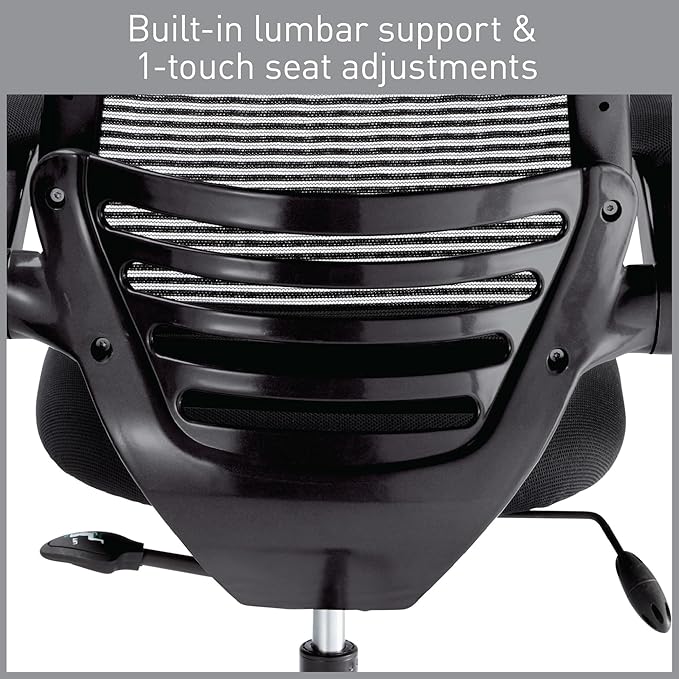 Realspace® Calusa Mesh Mid-Back Chair, Black