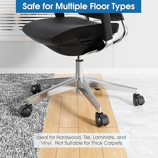 MaxGear 2" Office Chair Wheels Heavy Duty Replacement, Mute Rubber Rotating Desk Chair Caster Wheels, Safe for All Floors Including Hardwood, Only Fits 11mm Stem, NOT for 10mm or IKEA Chairs, Set of 5