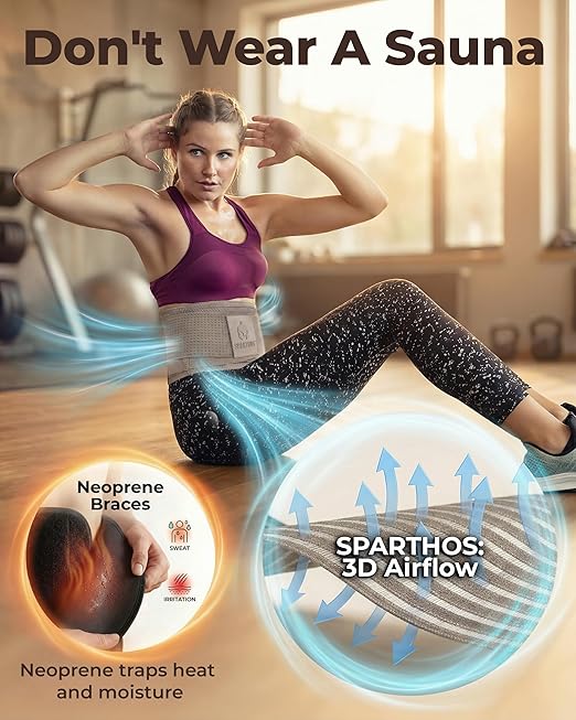 Sparthos Back Brace for Lower Back Pain - Immediate Relief from Sciatica, Herniated Disc - Breathable Design With Lumbar Support Pad - For Men & Women - Fits 38–44″ Waist (Taupe-Medium, Check Sizing)