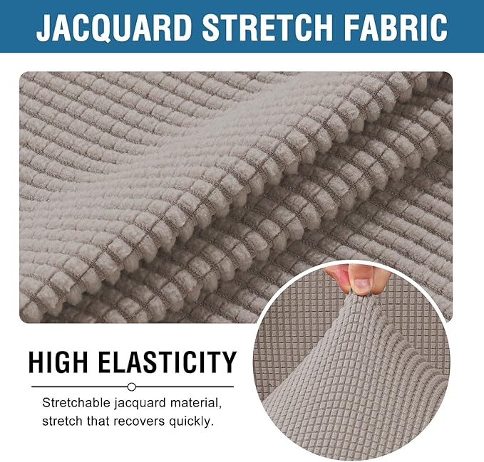 H.VERSAILTEX Stretch Computer Office Chair Cover, Desk Chair Covers High Back Universal Executive Boss Gaming Chairs Slipcovers Washable Anti-dust Seat Protector for Dogs Cats Pets,Taupe