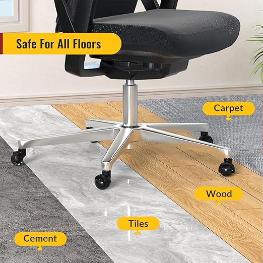 HOLKIE Office Chair Wheels Replacement 11x22mm Universal Fit 2 Inch Rubber Heavy Duty Casters for Carpet Hardwood Floors Gaming Desk Chair Roller Wheels Set of 5 Black Ball Casters Smooth & Silent