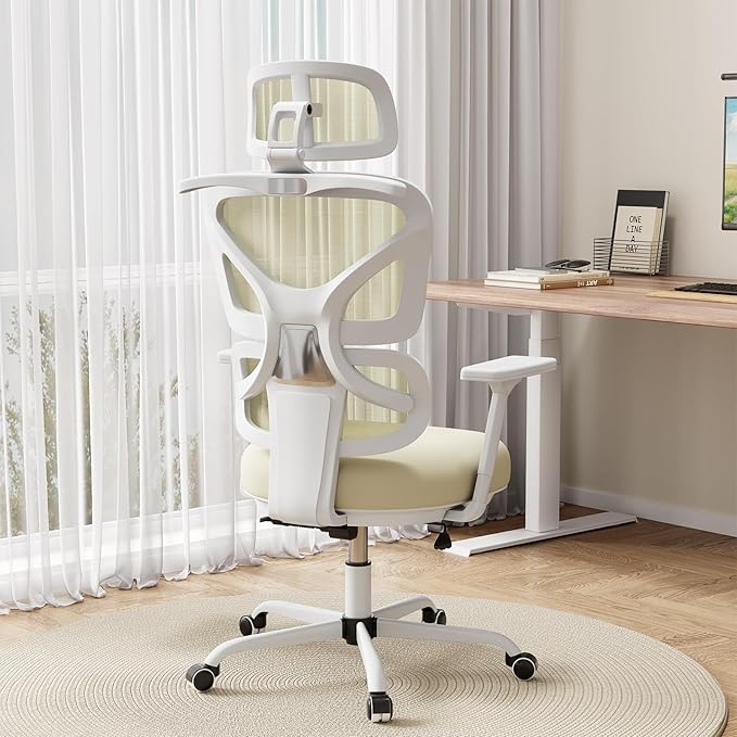 Ergonomic Office Chair Mesh Desk Chair with Lumbar Support and Headrest, High Back Computer Chair with Armrest and Tilt Lock, Home Office Desk Chairs for Men Women