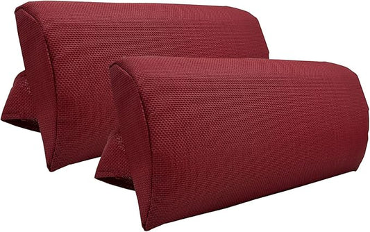 Zero Gravity Chair Set of 2 Replacement Pillow Headrest with Elastic Band, Universal Soft Removable Padded Cushion Head Pillow for Zero Gravity Lounge Chair, Folding Patio Lawn Recliner Chair, Red