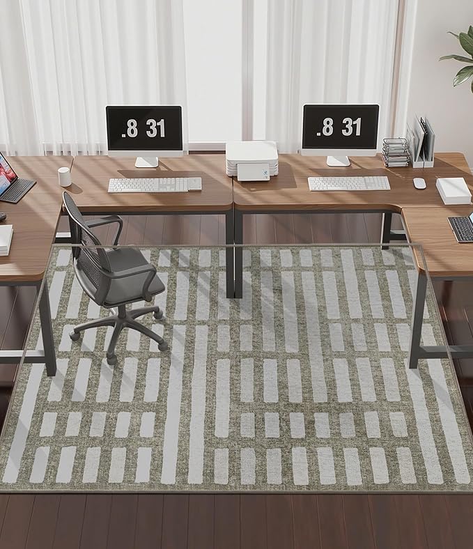 chakme Office Chair Mat for Hardwood Floor, 72"x48" Easy Glide Computer Desk Mat Protector for Rolling Chair Under Desk Rug Nonslip Backing, Machine Wash, (Dark Brown Plaid)