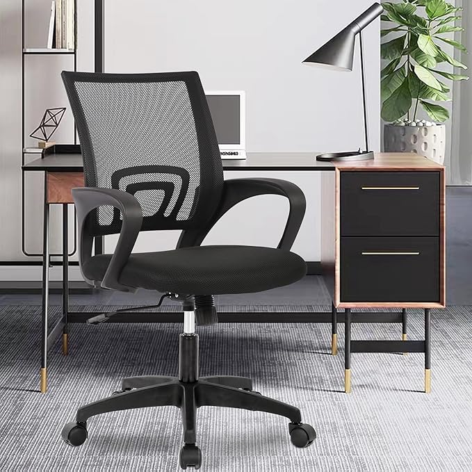 PayLessHere Home Office Chair Desk Computer Chair Adjustable Ergonomic Chair Lumbar Support Armrest Executive with High Density Mesh 360 Degree Swivel Chair for Adults Chair (Pack of 3, Black)