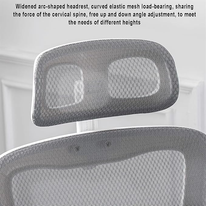 Mesh Computer Chair, Home Office Desk Chair, High Back Swivel Task Chair with Lumbar Support, Adjustable Height, Armrest,Headrest(Black)
